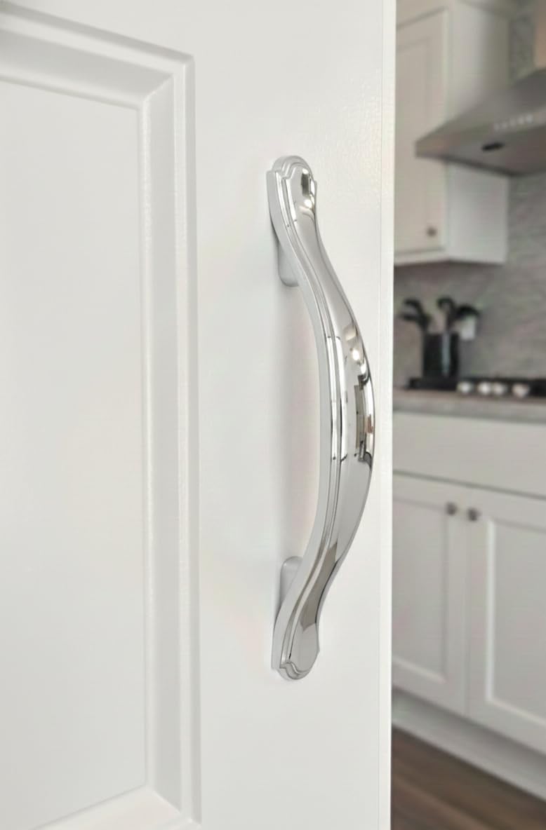 Cosmas 25 Pack 8816CH Polished Chrome Cabinet Hardware Handle Pull - 3" Inch (76mm) Hole Centers