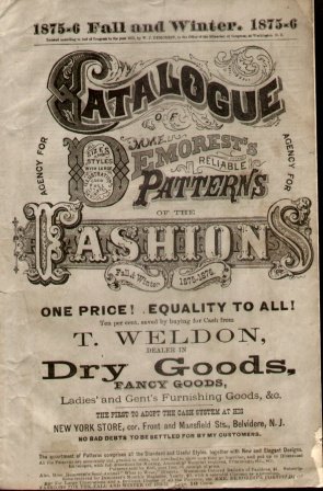 CATALOGUE OF DEMOREST'S PATTERNS OF THE FASHIONS Fall & Winter 1875 ...