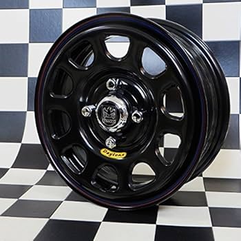 新品ホイール　14X5.0デイトナスチール　マットブラック4本セット　キャップ付 新品ホイール 14X5.0デイトナスチール マットブラック4本セット