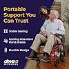 Drive Medical Lightweight Expedition Folding Transport Wheelchair - Ultra Lightweight Mobility Support for Seniors & Adults - Strong Aluminum Frame - Hand Brakes - Compact Folding Travel Chair - Red