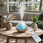Essential Oil Diffuser for Home 500ML, Ultrasonic Large Diffuser Oil Machine with Remote Control, Aromatherapy Diffusers for Home Office Room, Aroma Diffuser with 14 Color LED & 2 Mist Mode, Brown - Image 4