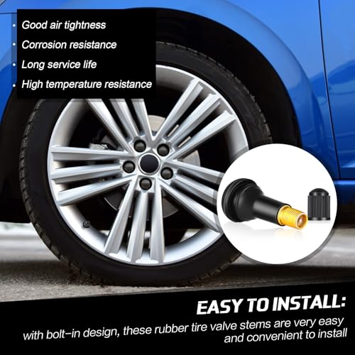 image for Tallew 150 Pcs Tire Valve Stems Bulk Tubeless Rubber Snap in Valves St