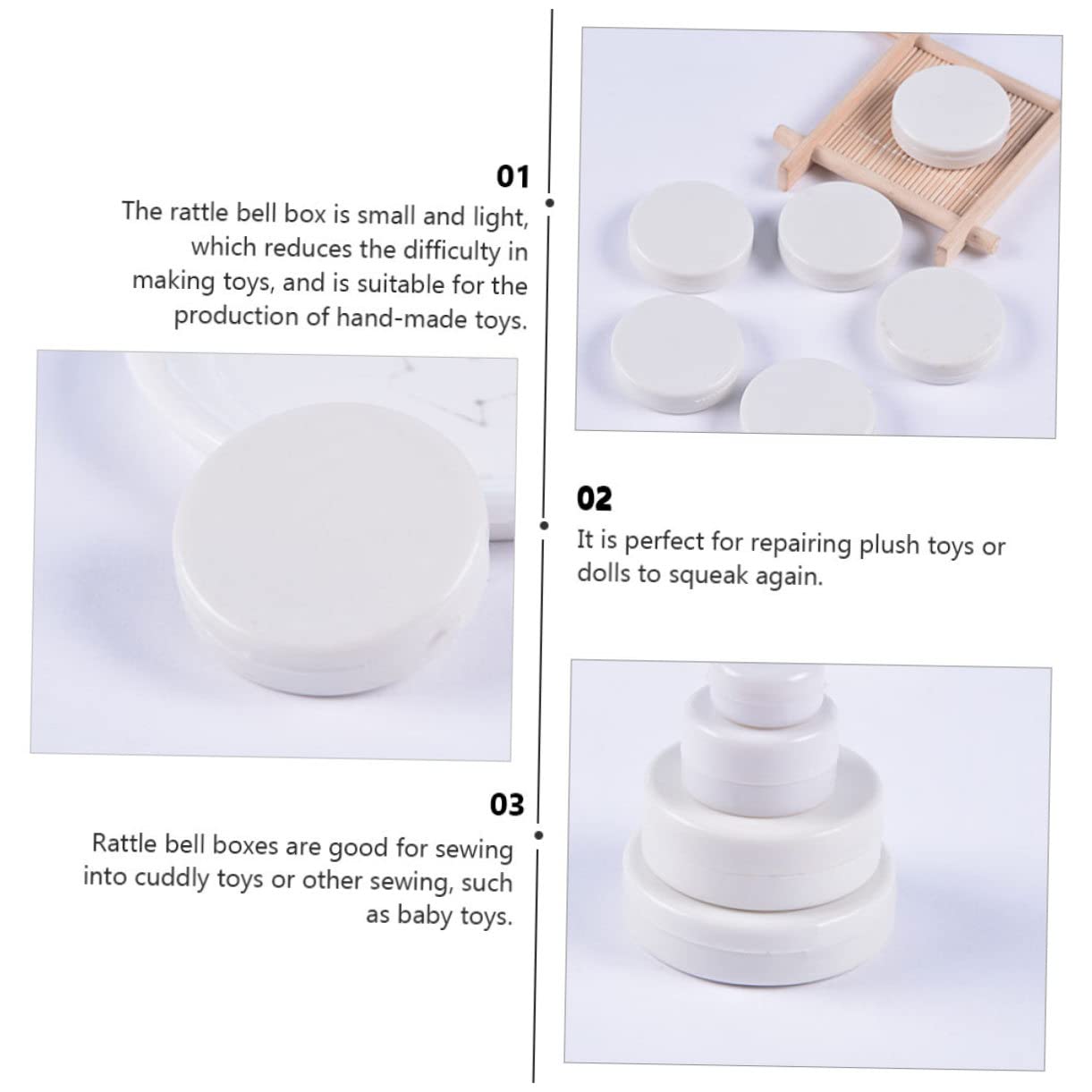 HOMSFOU 100 Stück Rasselboxen Für Puppen - Sanfte Klingel Boxen Für Handgemachte Spielzeuge