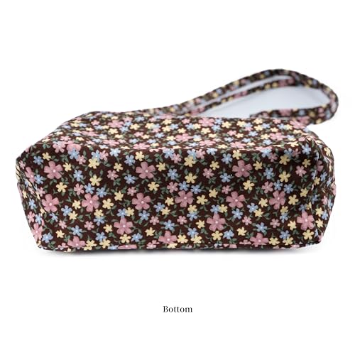 Image of TOPASION Cute Corduroy Tote Bag Canvas Shoulder Handbags for Women Travel Shopping