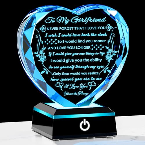 YWHL Gifts for Girlfriend with Colorful LED Base, Anniversary Birthday