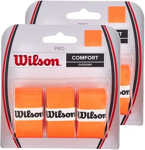 2 paquetes Wilson Pro Overgrip Comfort 3 (total 6 tiras de sobreagarre) - Elección de colores