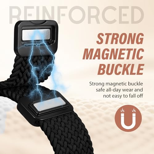 Image of TOYOUTHS Braided Magnetic Band Compatible with Apple Watch Bands 38 /40 /41 /42 /44 /45 /46 /49mm Women Men, Dressy Celtic Metal Stretchy Elastic Strap for iWatch Series 11 10 9 8 7 6 5 4 SE /Ultra 3 2 1