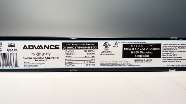 XI190C275V054BSG2 Advance LED Driver - Amazon.com