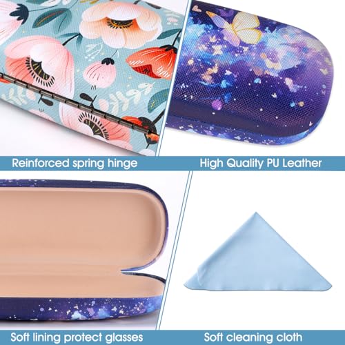 Image of PERFECTSIGHT Hard Shell Eyeglasses Case, PU Leather Protective Glasses Case, Cute Eyeglass Case for Women Men Girls
