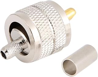 5 peças adaptador conector RF UHF Pl259 conector coaxial de crimpagem para RG58/u LMR195 cabo coaxial compatível com rádio de presunto, conectores de crimpagem macho UHF RG58 LMR195.