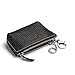 MEKU Women's Leather Zip Coin Purse Change Purse Car Key Wallet ID Card Holder with 2 Key Rings Black
