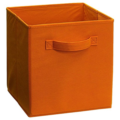 carrée pliante jouet Cube sur toile Tissu Boîtes de rangement 22 x 22 x 22 cm Petite (Orange)