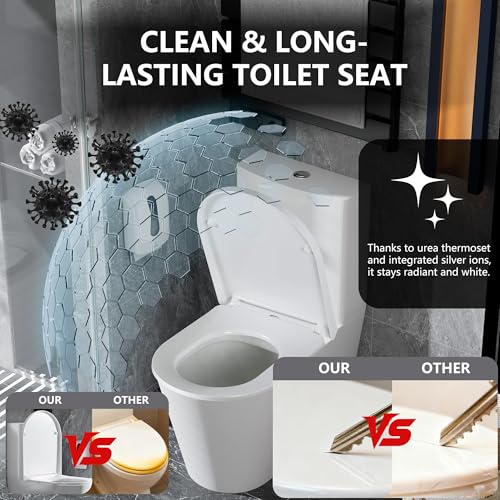 Abattant de toilette en D en urée-formaldéhyde pour WC familial propre - 3