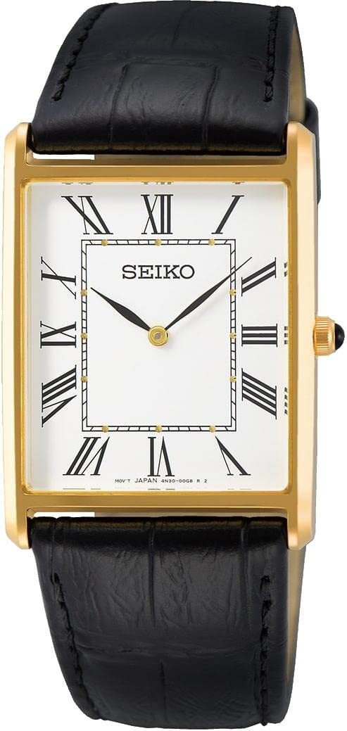 Seiko Herren-Uhr Quarz Edelstahl mit Lederband SWR052P1