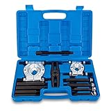 Hergestellt aus robuster, fallgeschmiedeter Konstruktion und wärmebehandelt, um schwierigen und robusten Arbeiten standzuhalten. Dies macht diesen Lagerabzieher zu einem langlebigen und zuverlässigen Werkzeug.