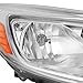 HECASA Headlight Assembly Right Compatible with 2012-2014 Ford Focus 4-Door Halogen Front Headlamp Light w/Bulbs Clear Lens + Chrome Housing Passenger Side Replacement for FO2503298