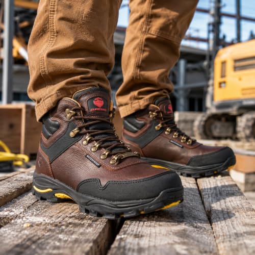 Image of SUREWAY Men's 6 inch Soft /Steel Toe Heavy Duty Waterproof Work Boot | Lace Up,Oil /Slip Resistant Industrial Ankle Safety Boots,Roofing, Hunting