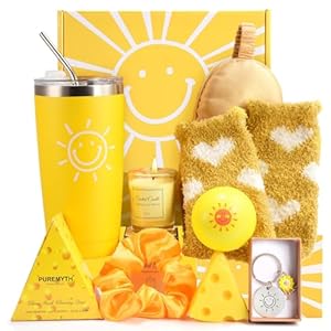 10pcs Birthday Gifts for Women, Early Christmas Presents Sending Sunshine Cheer Up Pamper Gifts for Her Thank You & Get Well Soon Baskets Self Care Package Relaxation Gifts