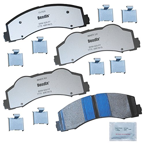 Image of Bendix Fleet Metlok MKD1770FM Semi-Metallic Front Brake Pads for Ford Expedition 2017-2010, F-150 2017-2010, Lobo 2020-2009, Lincoln Mark LT 2014-2010, Navigator 2017-2010