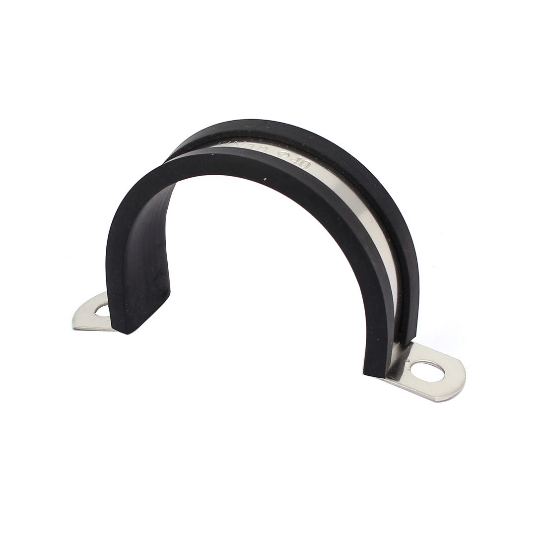Aexit 40mm Dia Clamps EPDM Rubber Lined U Shaped Pipe Tube Wire Clamps Strap Clamps Clips 2pcs