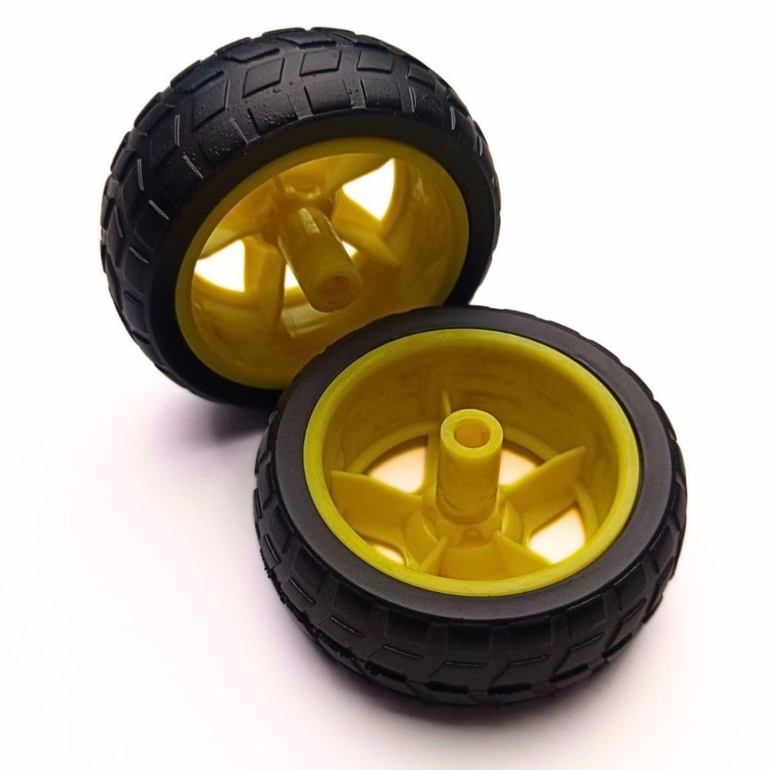 BO Motor Wheels – Yellow (Pack of 6) Lightweight Plastic Wheels for DIY Robotics, Hobby Projects, and Educational Kits - Image 4 thumbnail