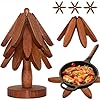Wooden trivets set of 3 for easy storagesuited for hotspansbowlteapothot holdersmultifunctional ornaments  urban country home decor