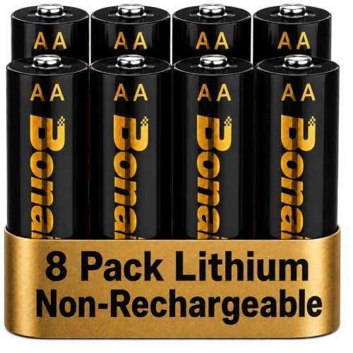 Image of BONAI Lithium Batteries AA(FR6) 8 Count 3500mAh 1.5V Ultra Long-Lasting 10-Year Shelf Life & Leak Proof for Blink /Trail Cameras, Toys, Flashlights etc, Non-Rechargeable Double A Battery