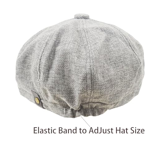 Kilsel Linen Men'S Newsboy Flat Cap .8 Panel Ivy Cabbie Hat,Breathable Summer Gatsby Ivy Irish Fishing Hats,Paperboy Hats For Men Light Gray thumb #4