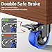 3 Inch Caster Wheels Heavy Duty 1600lbs, Swivel Casters Set of 4 with Safe Dual Locking,Industrial Plate Casters, Locking Casters Wheels for Furniture,Workbench(Free Hardware Kit)