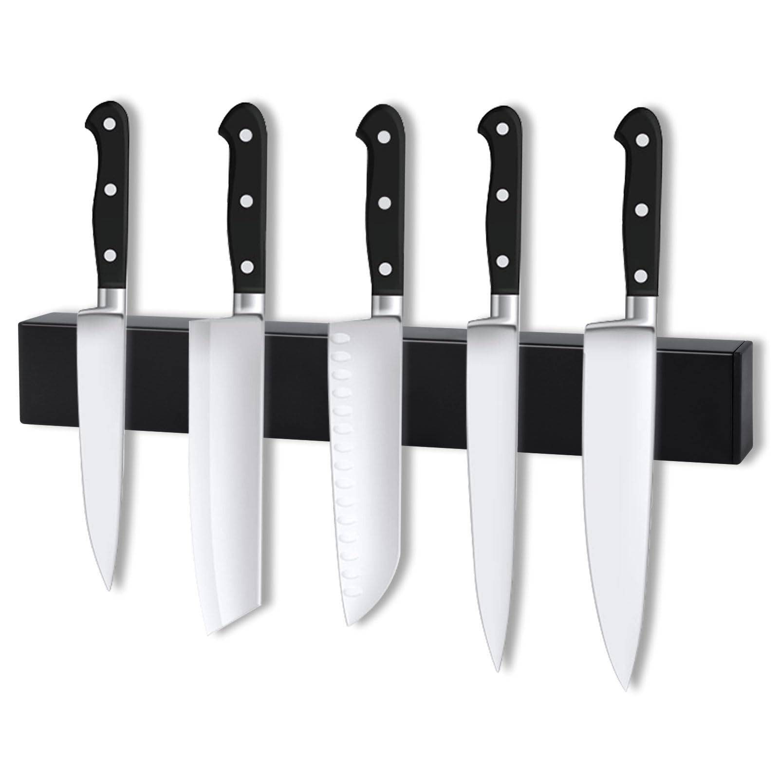 Porte-couteaux Magnétique 4 Pièces 30 Cm – Aimant Puissant, Acier Inox – Gain De Place, Protection Lames - 14