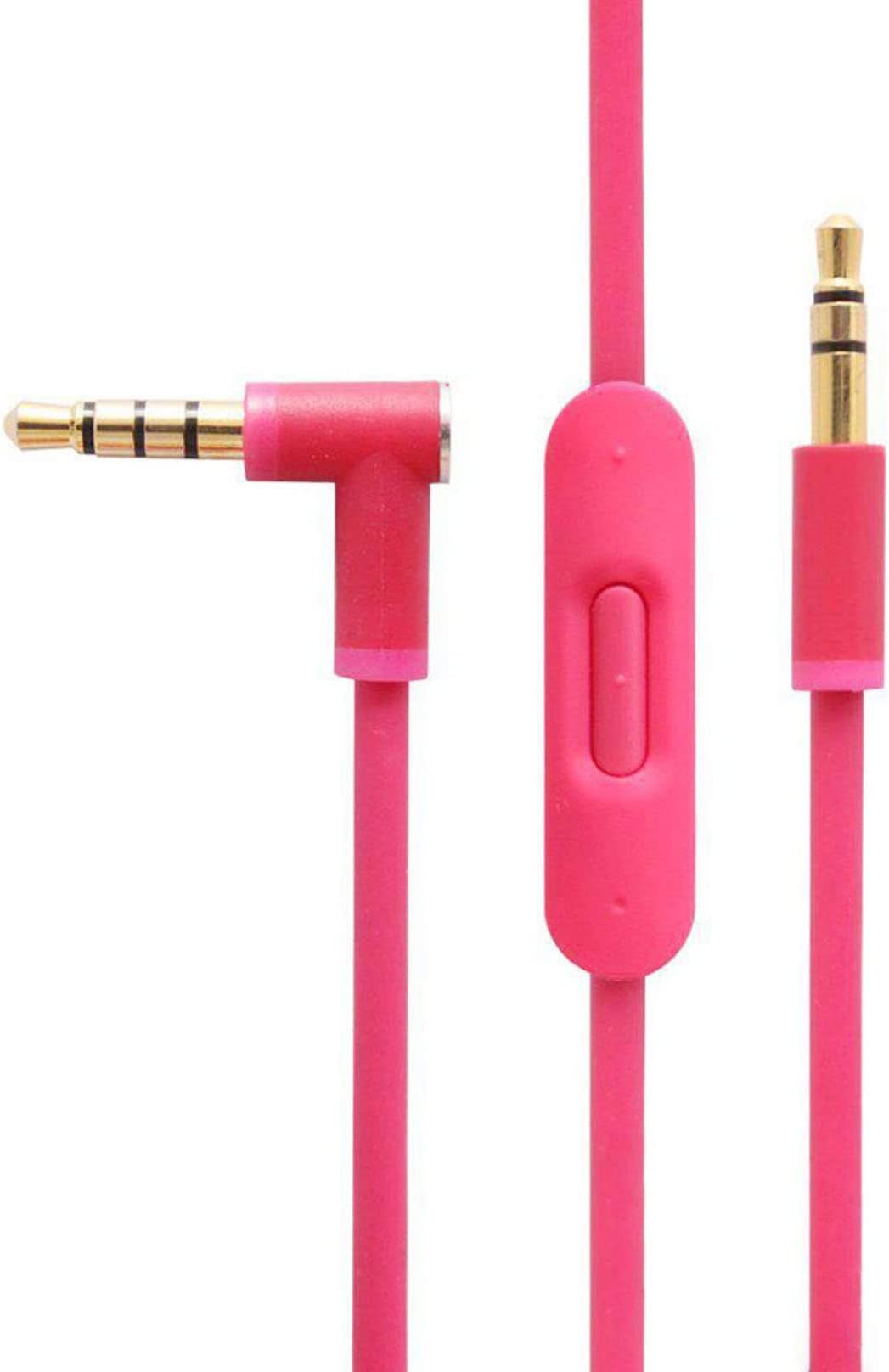 Tobysome Replacement Audio Cable Cord Wire with in-line Microphone and Control Compatible with Beats by Dr Dre Headphones Solo, Studio, Pro, Detox, Wireless, Mixr, Executive, Pill (Pink)