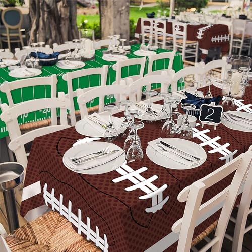 Sjjpdyy 2GLQ Football Party Decorations Disposable Tablecloth Plastic Touchdown Table Cover Perfect For Super Bowl Football Birthday Party Decorations And Gameday Tailgate Decorations 54 X 108Inch thumb #3