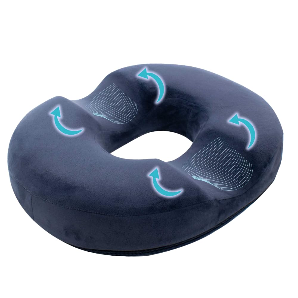 TRIXES Donut Cushion - Doughnut Ring for Back Support - Wedge Pillow - Coccyx Pain Relief - Haemorrhoids - Pregnancy - Maternity Pillow Sciatica