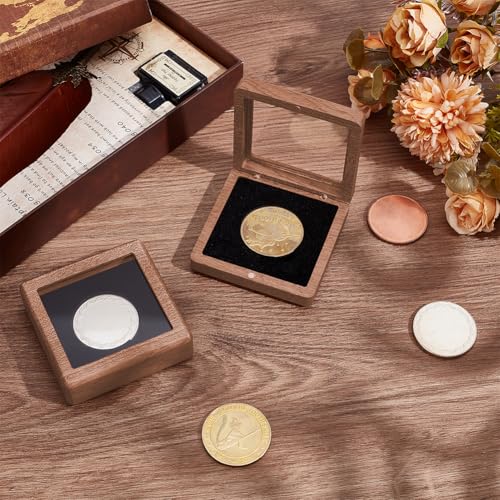 Caja de Madera para Monedas 2 Unidades 3.15 Pulg Cuadrada miniatura 7