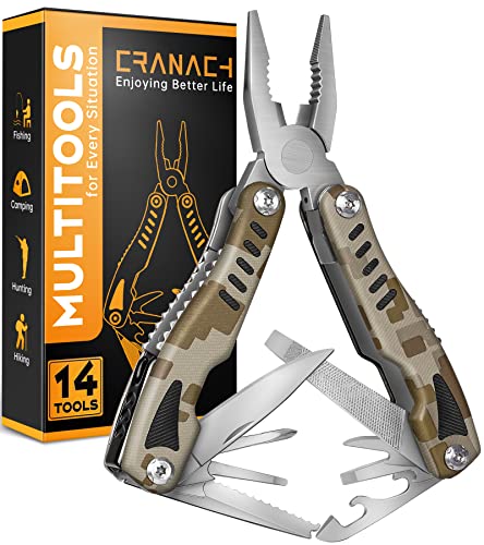 Multitool Pocket Pliers Men Gifts - Camping Accessories EDC Utility Tool Christmas Stocking Stuffers Birthday Gifts for Women Dad Husband 14 IN 1 Mini Folding Cool Gadgets for Repairing Fishing DIY