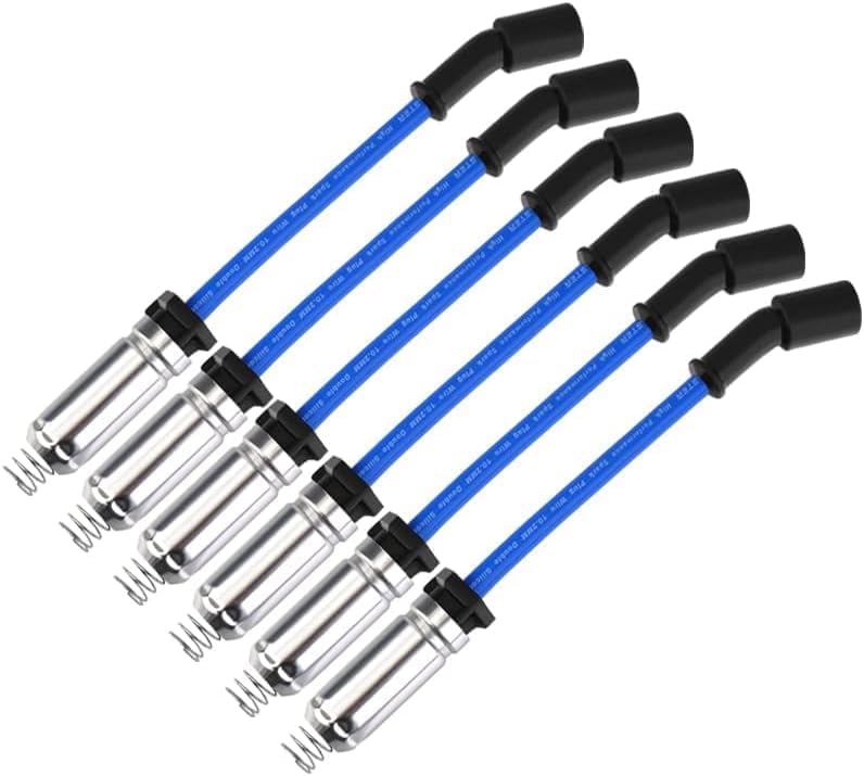 10.2 MM Racing Spark Plug Wires for Silverado 1500 Express 2500 Express 3500 Sierra 1500 Savana 2500 4.3L V6 2014-2022 BLUE