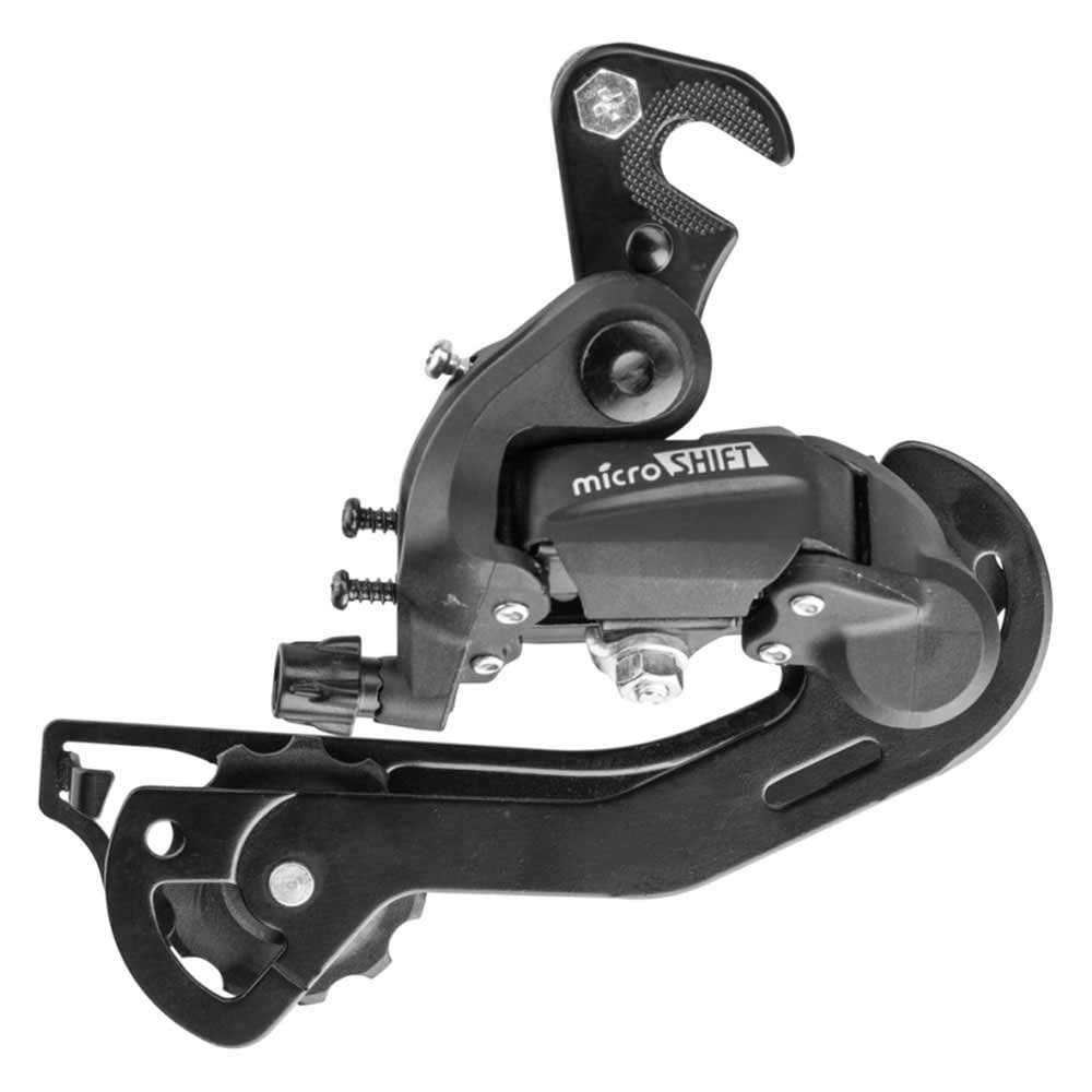 microSHIFT M21 Rear Derailleur - 6,7 Speed, Long Cage, Dropout Claw Hanger, Black