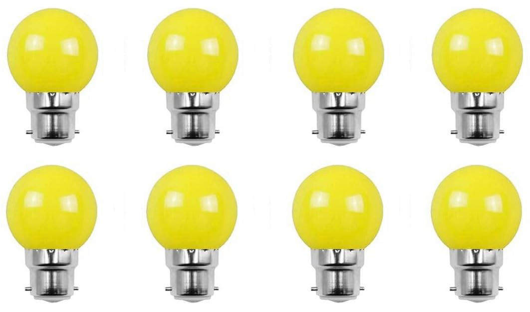 Aiwerttes 8 Pack Color LED Bulb B22 G45 2W,AC 220V-240V GolfBall Lantern Lighting Bulbs,Used for Outdoor Indoor String Lights,Non-Dimmable(Yellow)