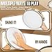 Flexzion Wood Handheld Tambourine for Adults 8-Inch Double Row 8-Pair Jingles (Wood) - Percussion Round Tamborines Musical Instrument with Metal Zills