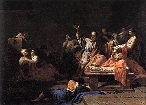 Tableaux sur toile contre les murs vides : la Mort de Socrate Peyron illumine votre bureau
