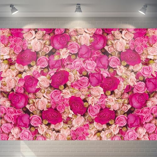 Fondo Fotográfico Rosas Rosadas 7x5 FT para Fotografía miniatura 1