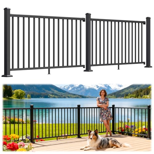 Egadis 36 in. H x 12 ft. W Black Porch and...