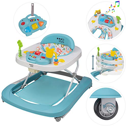 ib style® Little DINO loopstoel|babywalker| loopwagen |licht en geluid|EN 1273:2005 |Blauw