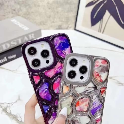 Image of COVERLY for iPhone 15 Pro Max 3D Diamond Cut Glitter Stone Case,Full Protective Luxury Splash Bling Back Case Pastel Colorful Fashion Aesthetic Cover for Apple iPhone 15 Pro Max (Blueish Purple)