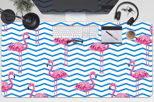 Sous-main flamants roses 100x50 cm pour bureau design et imperméable