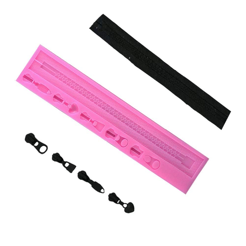 Paotxpum 2 Pack Zipper Chain Silicone Mold for DIY Cake Cupcake Topper Fondant Chocolate Clay Mould Purse Bag Mold - Image 4