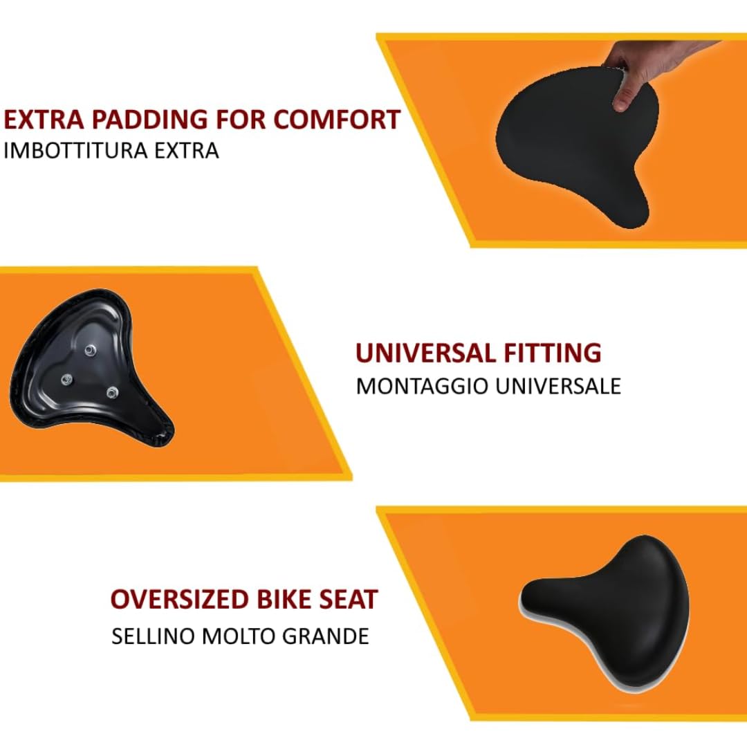 Selle Vélo Confort Large Et Souple - Remplacement Pour Vélo D'Appartement T2A3