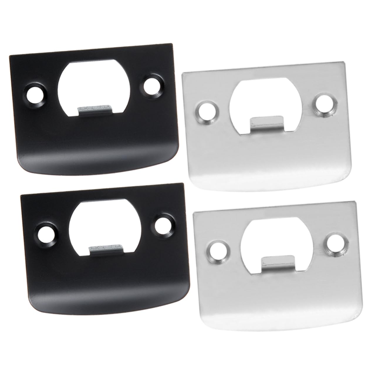 Tofficu 5 Ensembles Guide De Serrure De Porte Gâche De Porte Loquet De Porte Pêne Dormant Lourd Plaque De Renfort De Porte Plaque De Porte Gâche De Porte Nickel Satiné Gâche 4 pièces * 5