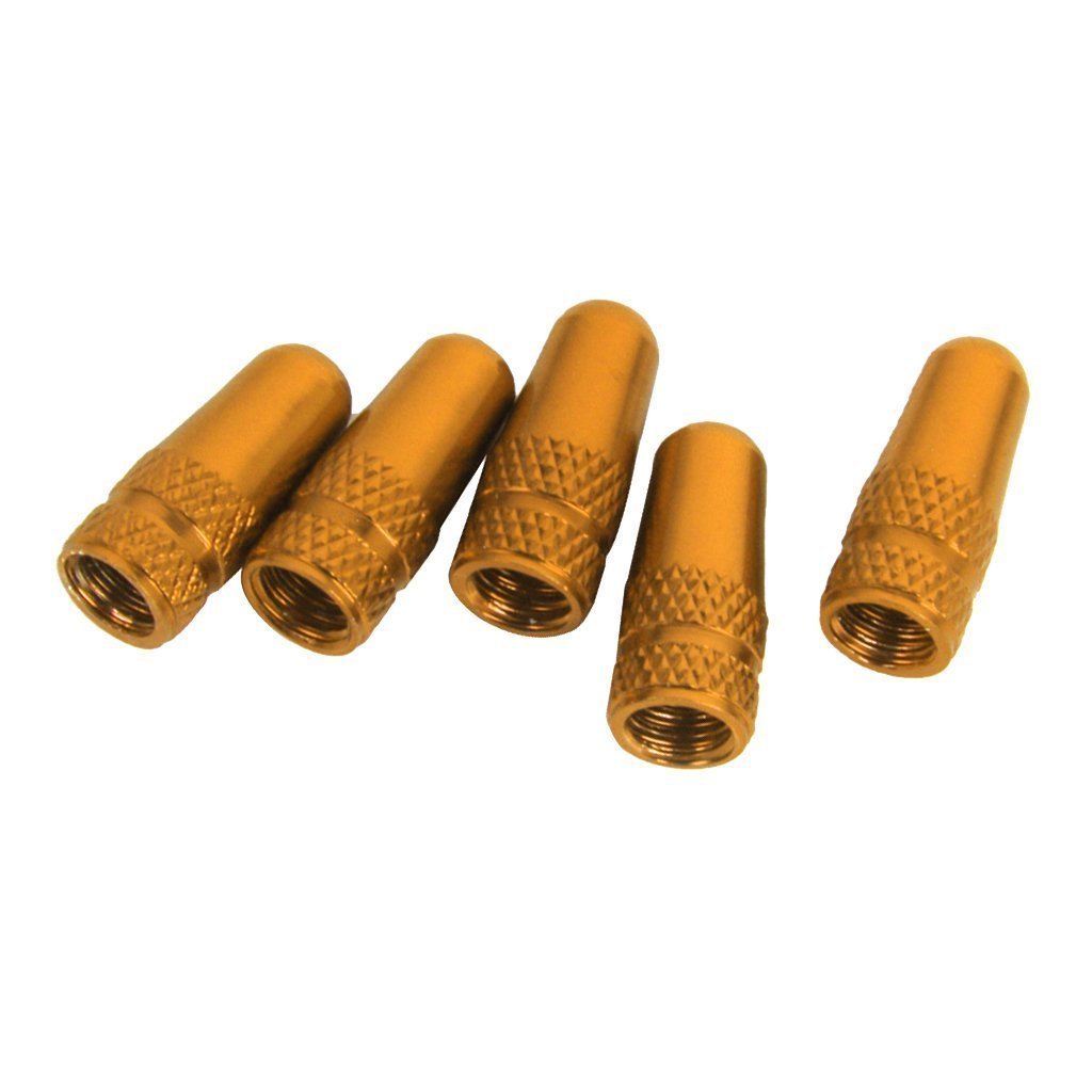 Namvo Yellow, Gold 5Pcs Bicycle Presta Wheel Rims Tyre Stem Air Valve Caps Dust Cover - Yellow