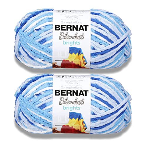 Image of Bernat Blanket Brights Waterslide Varg Yarn - 2 Pack of 300g /10.5oz - Polyester - 6 Super Bulky - 220 Yards - Knitting /Crochet